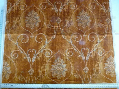 BY Yard Lee Jofa Casa D'or Pr Gold Brown 100% Cotton Venice Printed Velvet MSRP USD 460/y