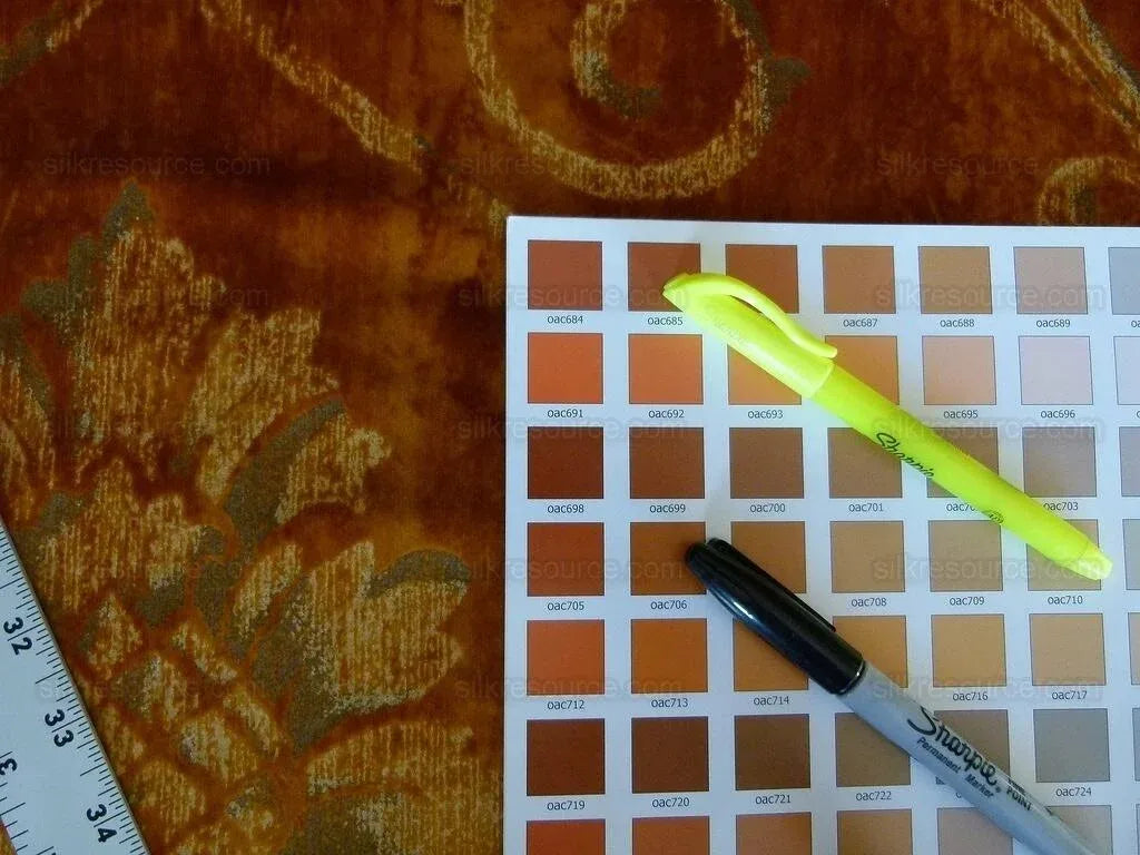 BY Yard Lee Jofa Casa D'or Pr Gold Brown 100% Cotton Venice Printed Velvet MSRP USD 460/y