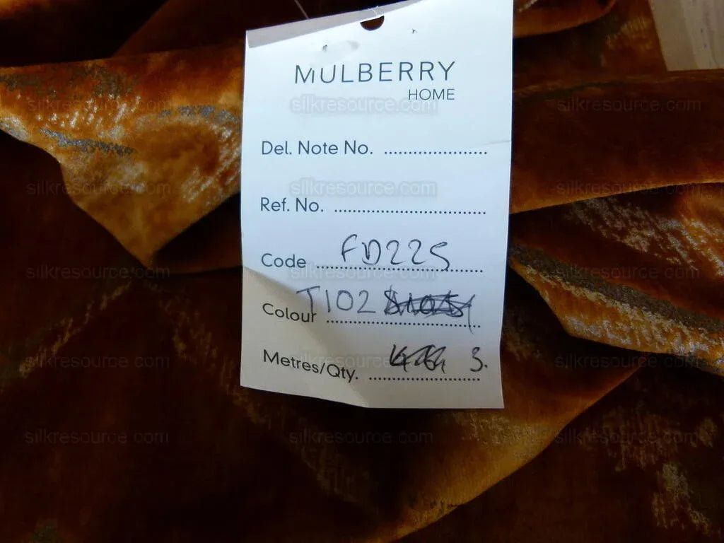 BY Yard Lee Jofa Casa D'or Pr Gold Brown 100% Cotton Venice Printed Velvet MSRP USD 460/y