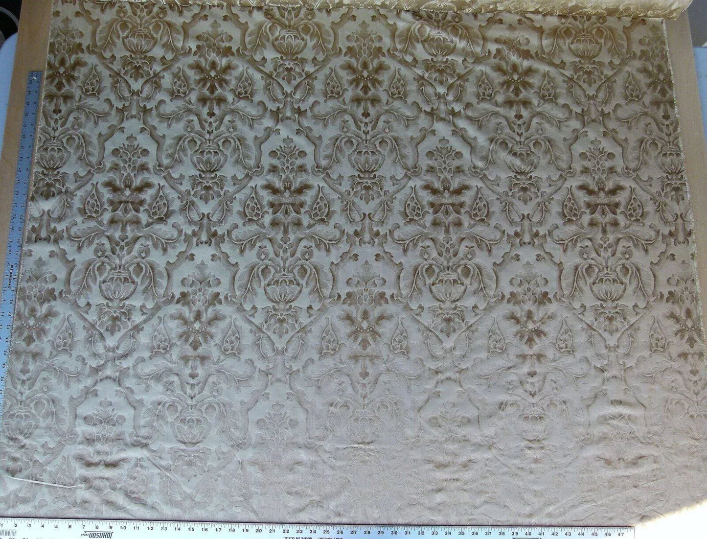 By Yd Kravet Beauvoir Silk Mushroom Tan Antique Gold Bronze Historical Damask MSRP USD 236/y