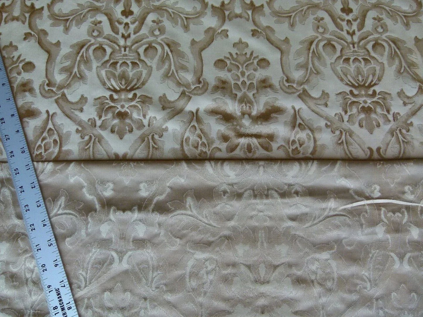 By Yd Kravet Beauvoir Silk Mushroom Tan Antique Gold Bronze Historical Damask MSRP USD 236/y