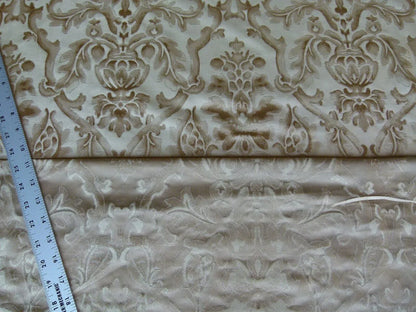 By Yd Kravet Beauvoir Silk Mushroom Tan Antique Gold Bronze Historical Damask MSRP USD 236/y