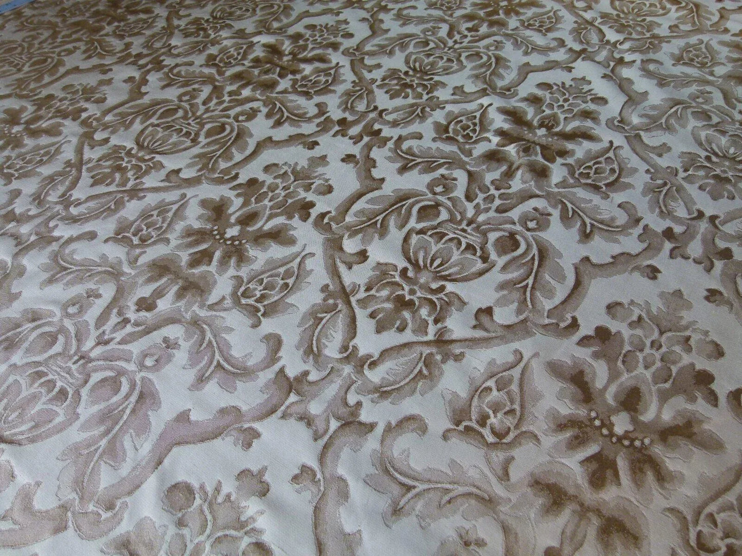 By Yd Kravet Beauvoir Silk Mushroom Tan Antique Gold Bronze Historical Damask MSRP USD 236/y