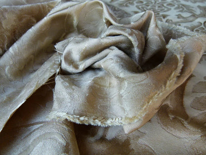 By Yd Kravet Beauvoir Silk Mushroom Tan Antique Gold Bronze Historical Damask MSRP USD 236/y
