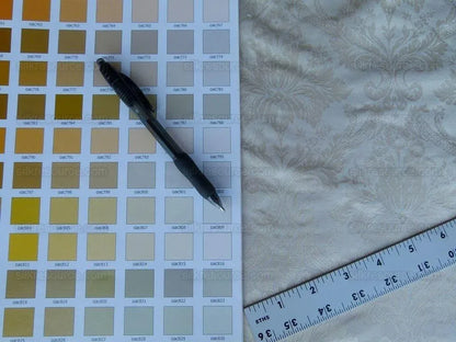 Kravet 100% Silk Damask Small Renaissance Petite Damask Cream Pale Gold 24695.1 MSRP USD 197/Y