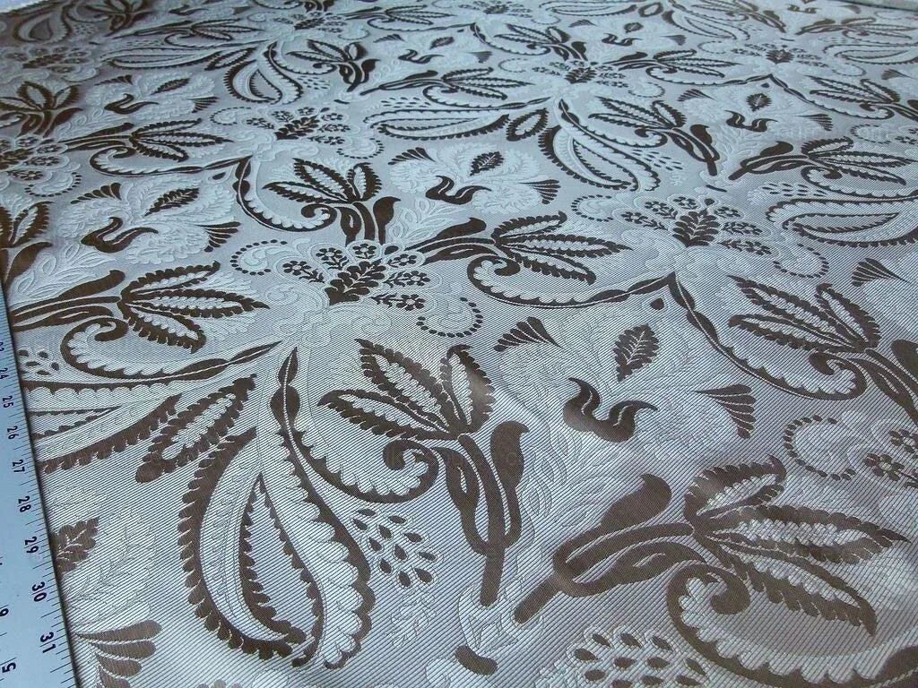 BY YD 100% SILK LAMPAS EDINA GOLD BRONZE BEIGE CLASSIC ARTICHOKE