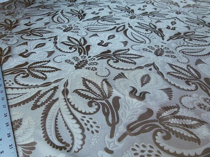 By Yd 100% Silk Lampas Edina Gold Bronze Beige Classic Artichoke Rose MSRP USD 300/Y