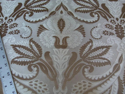 By Yd 100% Silk Lampas Edina Gold Bronze Beige Classic Artichoke Rose MSRP USD 300/Y