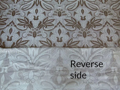 By Yd 100% Silk Lampas Edina Gold Bronze Beige Classic Artichoke Rose MSRP USD 300/Y