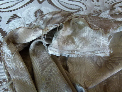 By Yd 100% Silk Lampas Edina Gold Bronze Beige Classic Artichoke Rose MSRP USD 300/Y