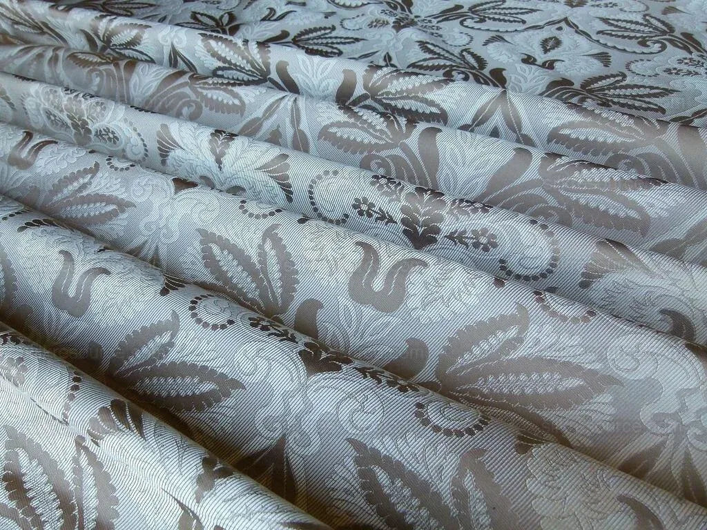 By Yd 100% Silk Lampas Edina Gold Bronze Beige Classic Artichoke Rose MSRP USD 300/Y