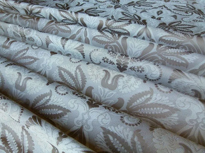 By Yd 100% Silk Lampas Edina Gold Bronze Beige Classic Artichoke Rose MSRP USD 300/Y