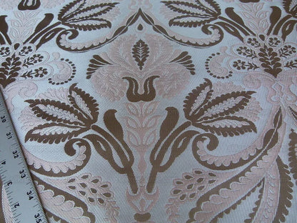 By Yd 100% Silk Lampas Edina Blush Pink Classic Artichoke