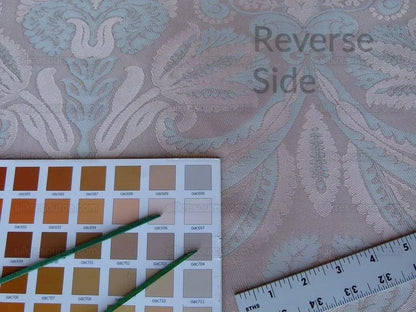 By Yd 100% Silk Lampas Edina Blush Pink Classic Artichoke