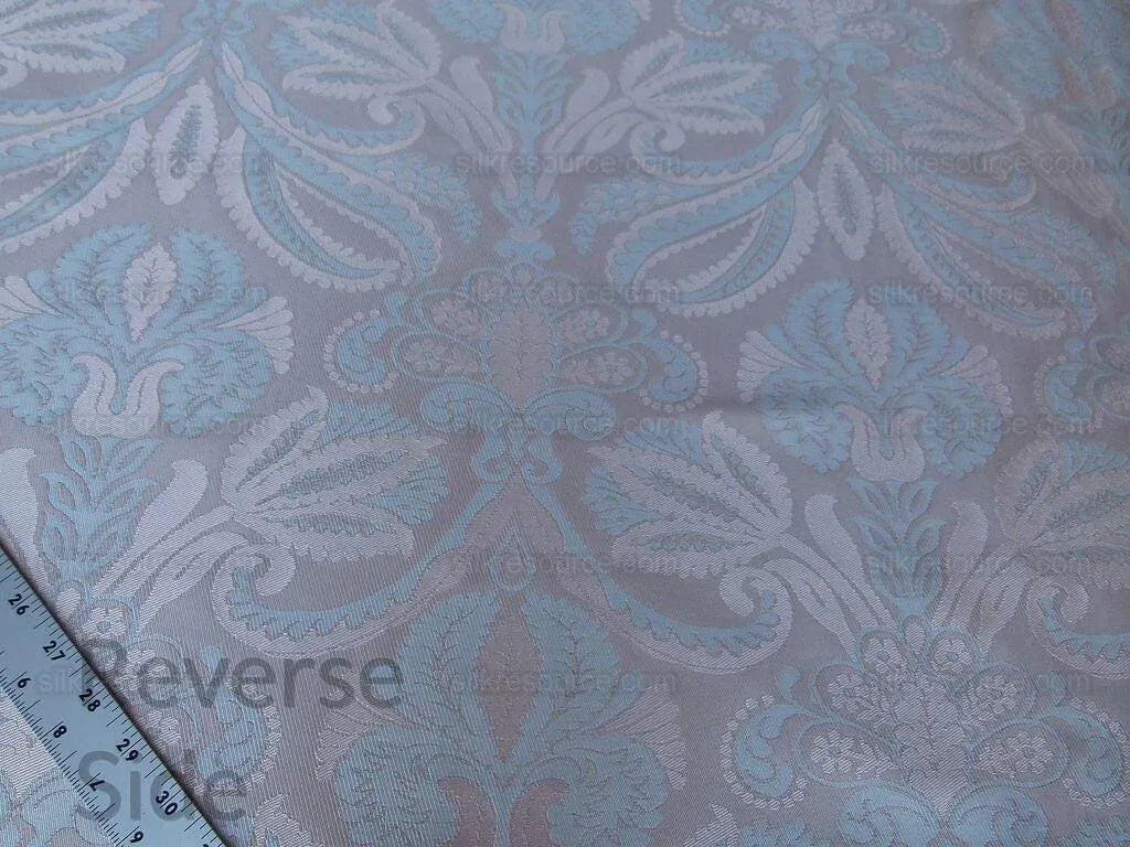 By Yd 100% Silk Lampas Edina Blush Pink Classic Artichoke