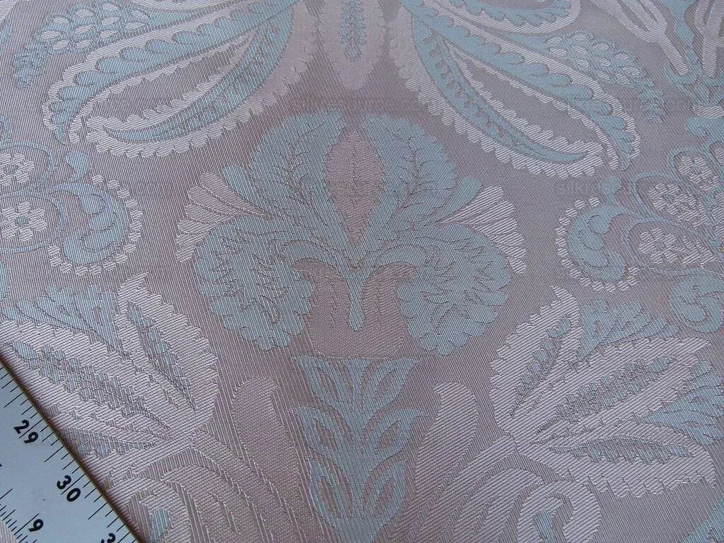 By Yd 100% Silk Lampas Edina Blush Pink Classic Artichoke