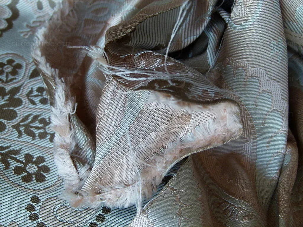 By Yd 100% Silk Lampas Edina Blush Pink Classic Artichoke