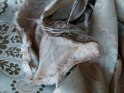 By Yd 100% Silk Lampas Edina Blush Pink Classic Artichoke