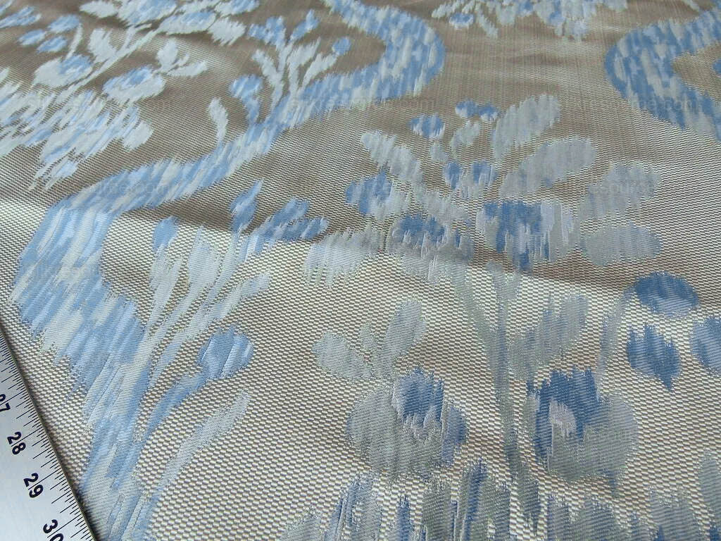 Scalamandre Visby Tahoe Blue Old World Weavers 100% Silk Lampas MSRP USD 896/Y