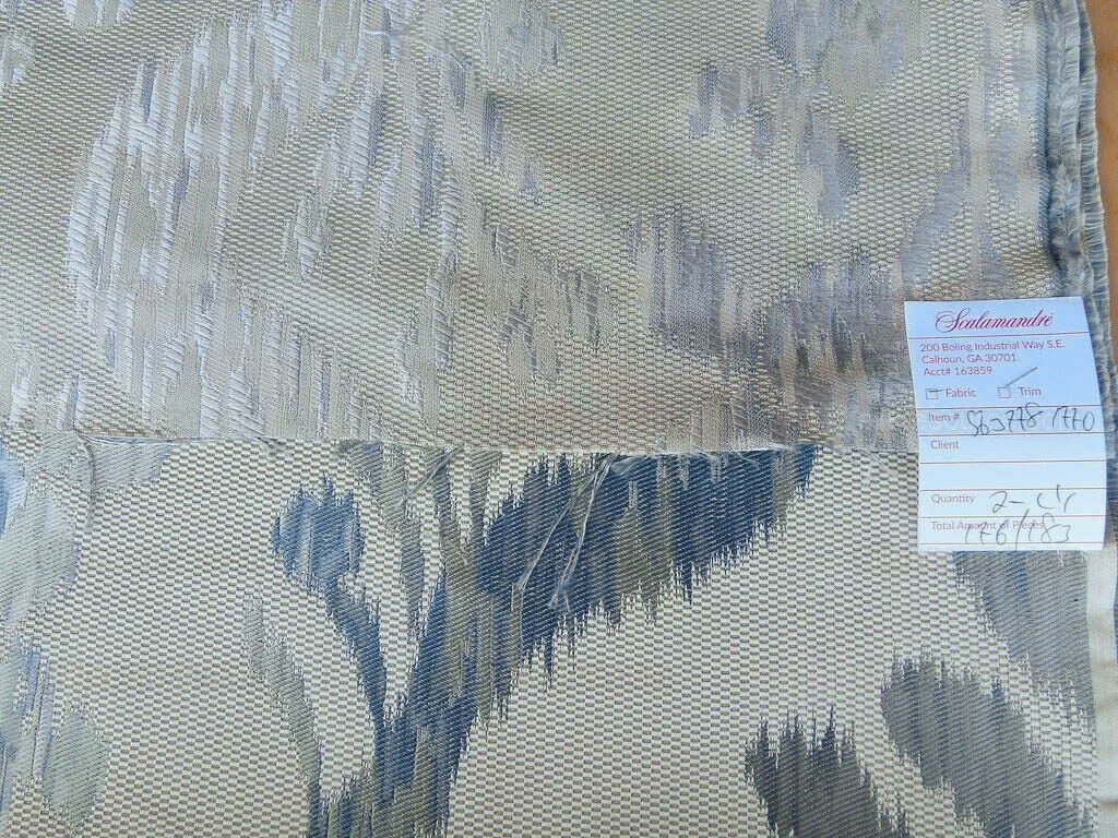 Scalamandre Visby Tahoe Blue Old World Weavers 100% Silk Lampas MSRP USD 896/Y