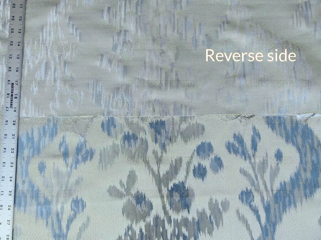 Scalamandre Visby Tahoe Blue Old World Weavers 100% Silk Lampas MSRP USD 896/Y