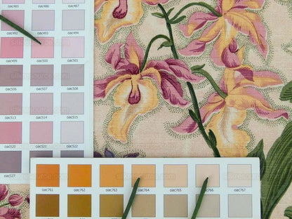 By yard Scalamandre Marlyn Park Fh Multi/peach Linen MSRP USD 188/Y