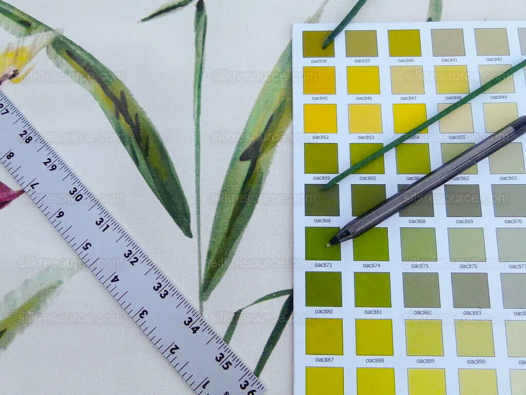 Scalamandre Lady Slippers Grey Watkins Cream Print Orchid Cotton Tropical  MSRP USD 236/Y