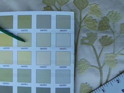 Scalamandre Hill Stead Spring Pale Green Fern Embroidery MSRP$/112