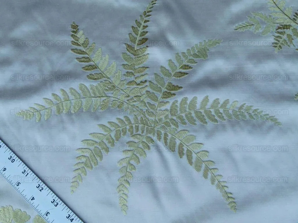 Scalamandre Hill Stead Spring Pale Green Fern Embroidery MSRP$/112