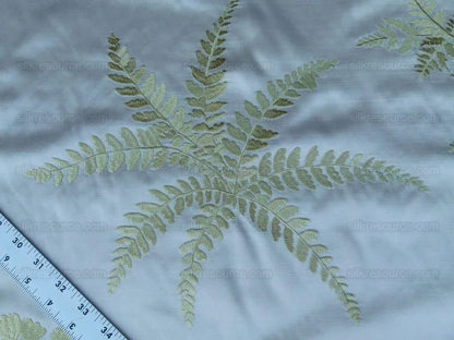 Scalamandre Hill Stead Spring Pale Green Fern Embroidery MSRP$/112
