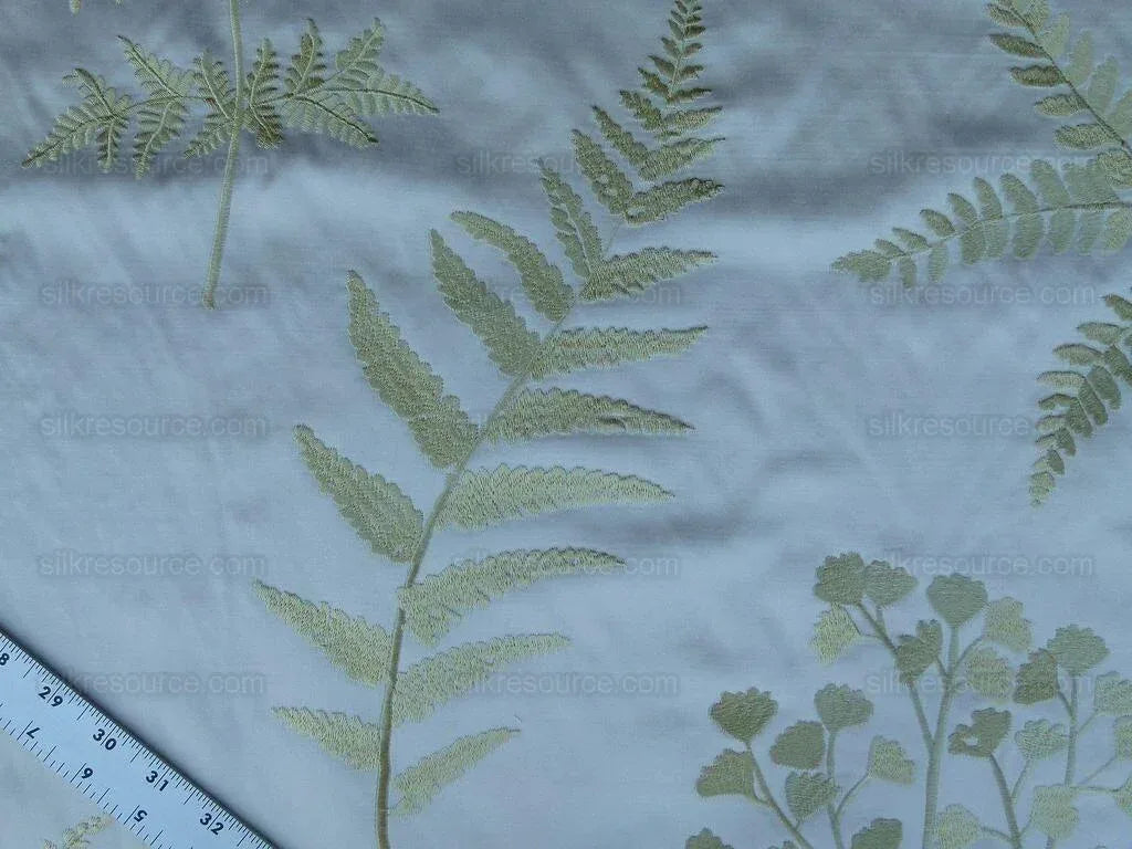 Scalamandre Hill Stead Spring Pale Green Fern Embroidery MSRP$/112