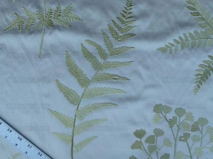Scalamandre Hill Stead Spring Pale Green Fern Embroidery MSRP$/112