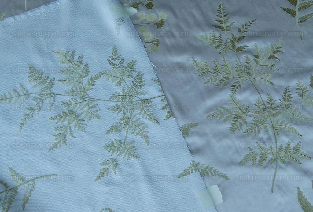 Scalamandre Hill Stead Spring Pale Green Fern Embroidery MSRP$/112