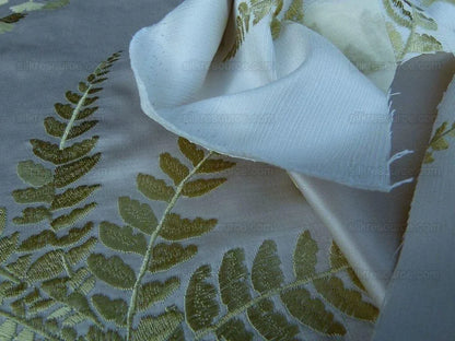 Scalamandre Hill Stead Spring Pale Green Fern Embroidery MSRP$/112