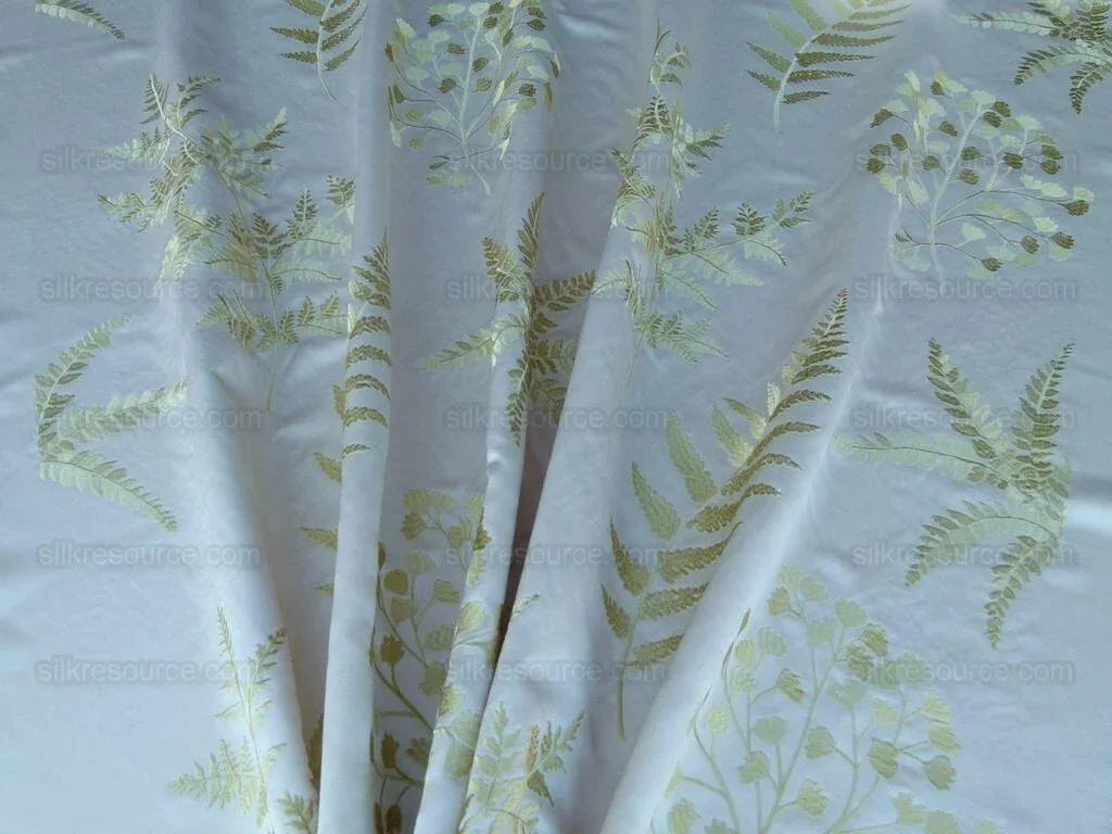 Scalamandre Hill Stead Spring Pale Green Fern Embroidery MSRP$/112