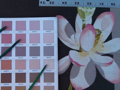 By yard Scalamandre Meiji Pond Brown Lotus Water Lily Linen Print MSRP USD312/yard