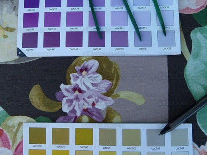 By yard Scalamandre Meiji Pond Brown Lotus Water Lily Linen Print MSRP USD312/yard