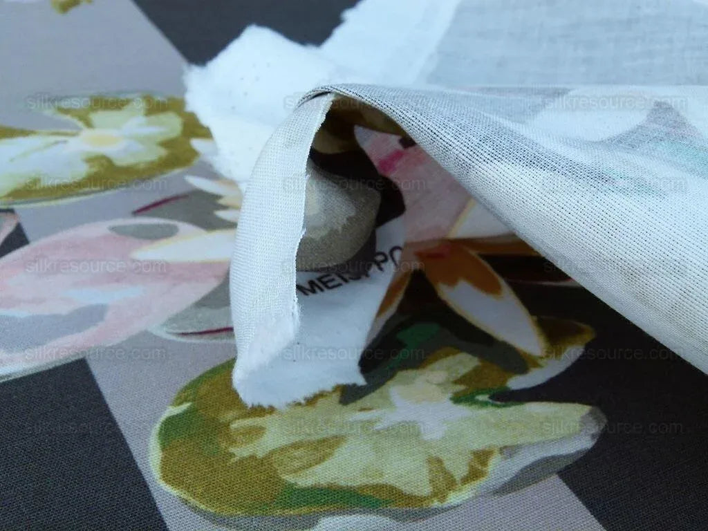 By yard Scalamandre Meiji Pond Brown Lotus Water Lily Linen Print MSRP USD312/yard