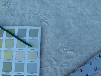 2.5y Scalamandre Sita Ivory Old World Weavers Silk Embroidery Wh