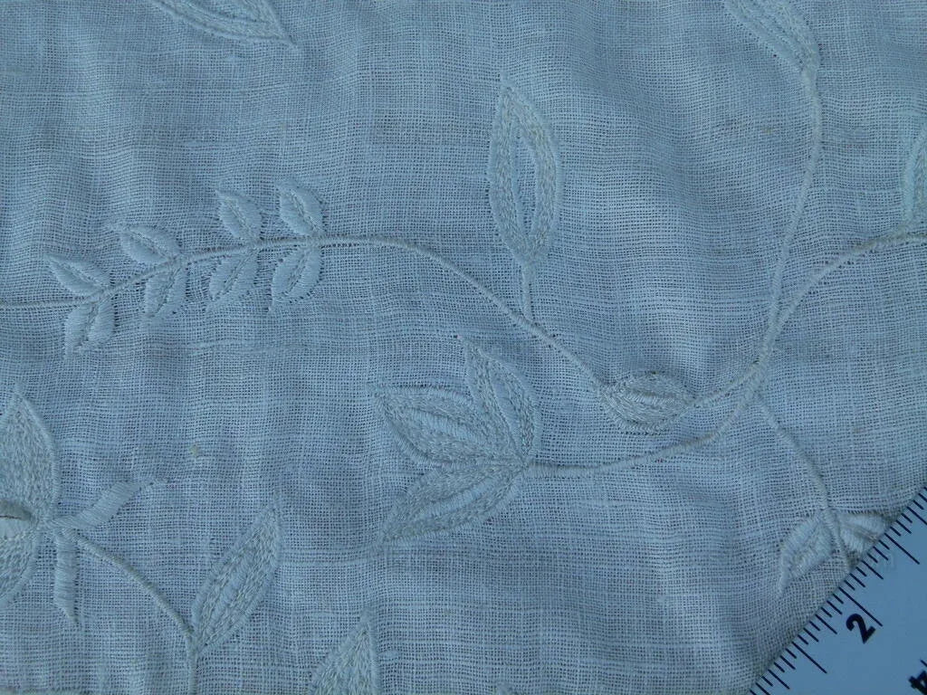 2.5y Scalamandre Sita Ivory Old World Weavers Silk Embroidery Wh