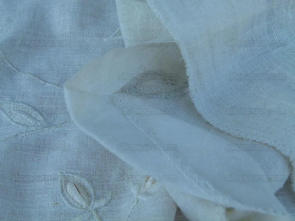 2.5y Scalamandre Sita Ivory Old World Weavers Silk Embroidery Wh