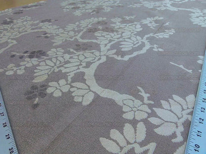 Scalamandre Yoshino Sandstone Taupe Grey Asian Penzai Magnolia Tree Cut Velvet MSRP USD 240/Y