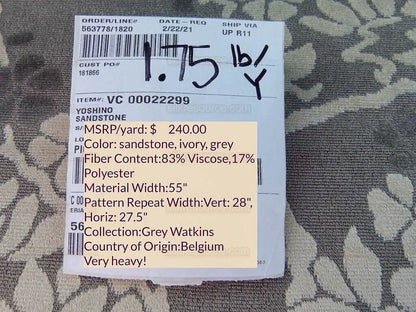 Scalamandre Yoshino Sandstone Taupe Grey Asian Penzai Magnolia Tree Cut Velvet MSRP USD 240/Y