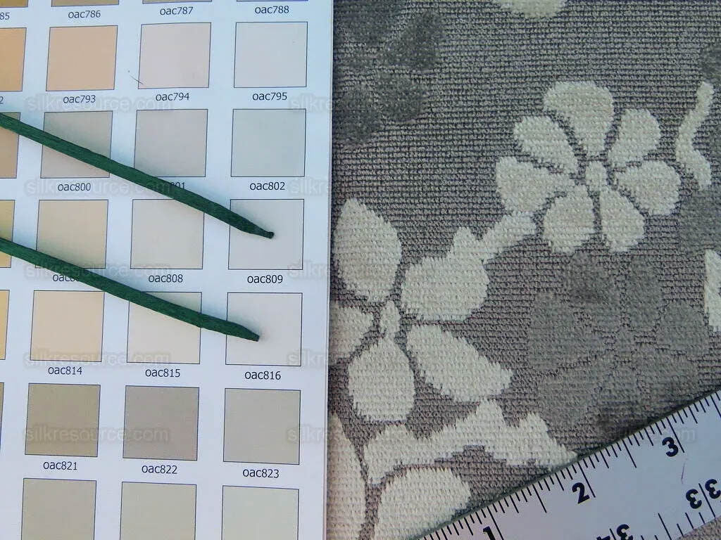 Scalamandre Yoshino Sandstone Taupe Grey Asian Penzai Magnolia Tree Cut Velvet MSRP USD 240/Y