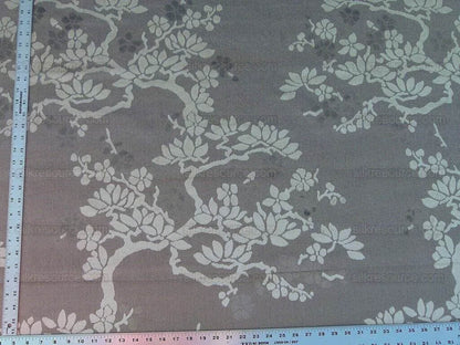 Scalamandre Yoshino Sandstone Taupe Grey Asian Penzai Magnolia Tree Cut Velvet MSRP USD 240/Y