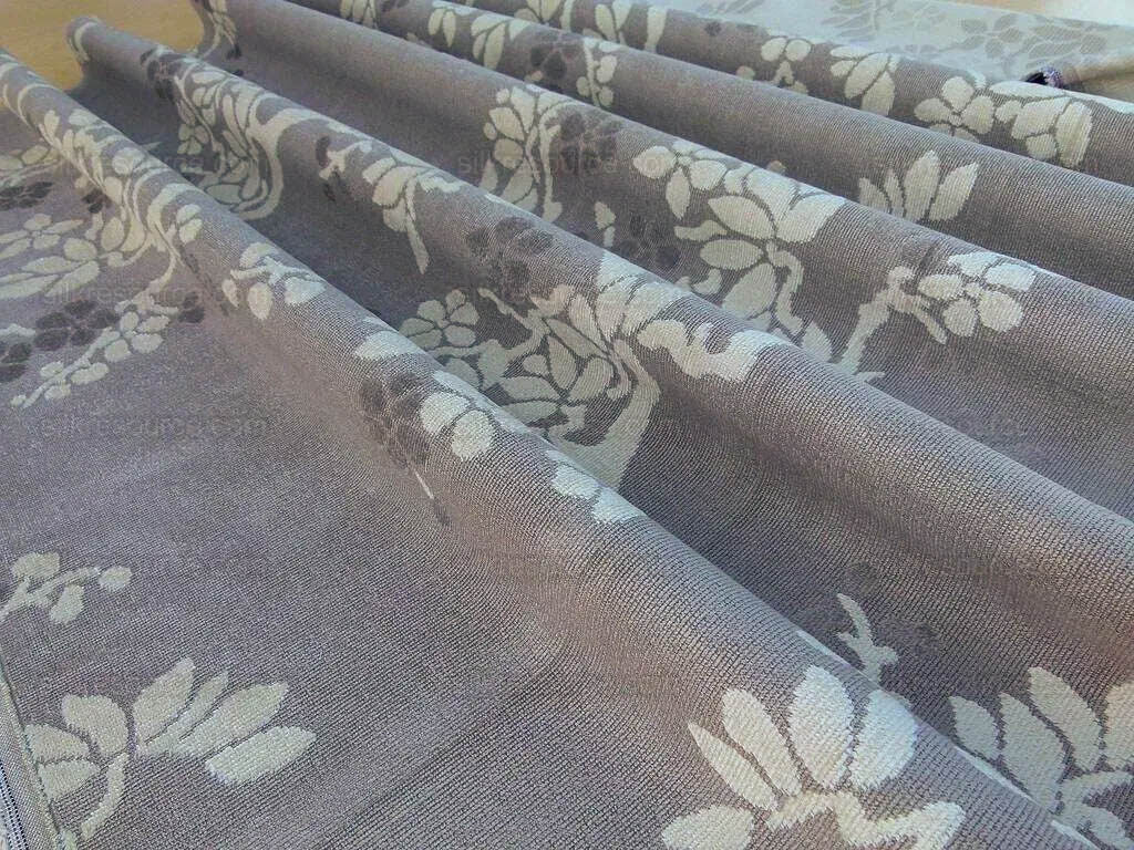 Scalamandre Yoshino Sandstone Taupe Grey Asian Penzai Magnolia Tree Cut Velvet MSRP USD 240/Y