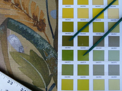 Scalamandre Fantasie Botanique Fonthill Golden Plum Purple Green Linen Foliage MSRP USD/220Yd