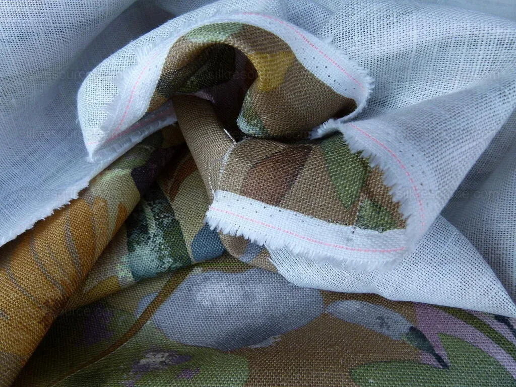 Scalamandre Fantasie Botanique Fonthill Golden Plum Purple Green Linen Foliage MSRP USD/220Yd