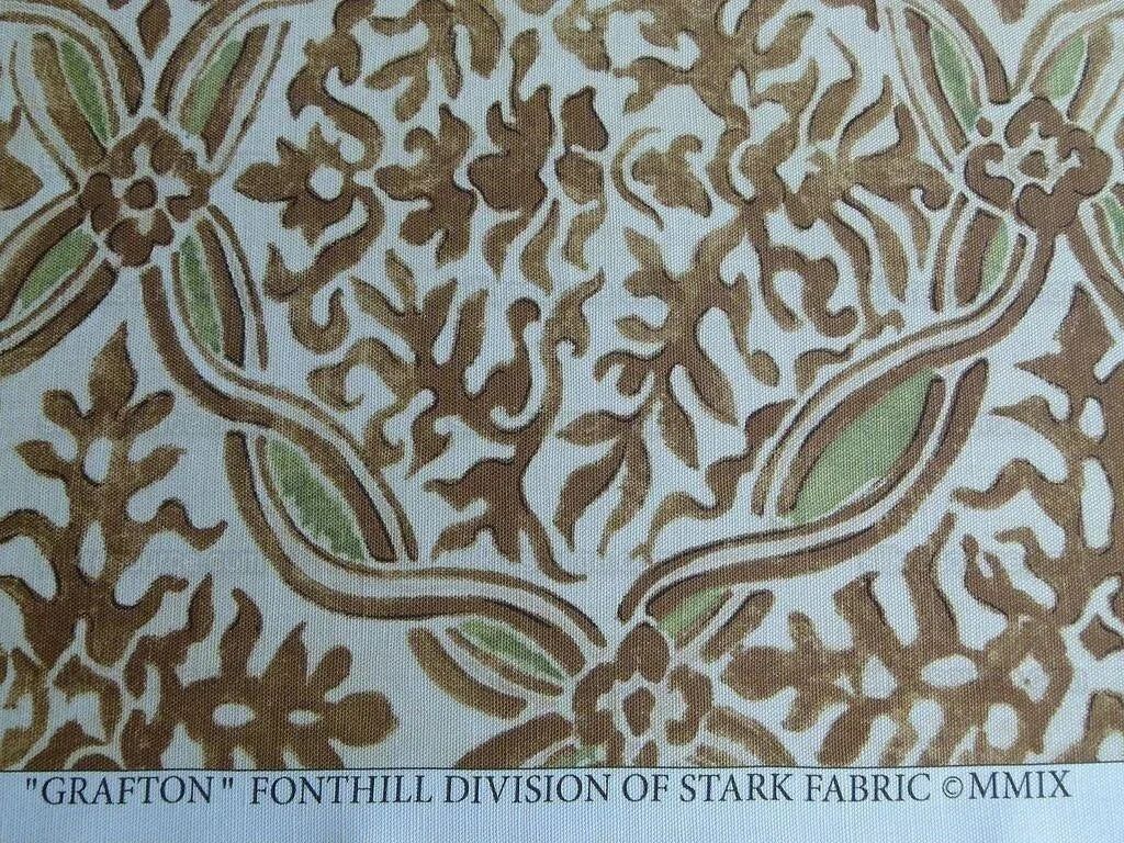 Scalamandre Grafton Brown/green Medallion Renaissance Print MSRP USD 292/Yd