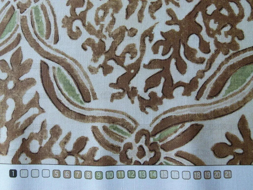 Scalamandre Grafton Brown/green Medallion Renaissance Print MSRP USD 292/Yd